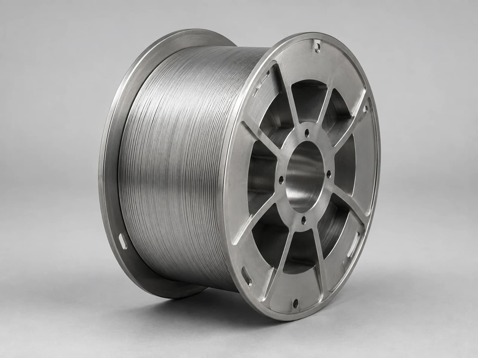 Representative form of an aluminum-alloy additive-manufacturing wire spool