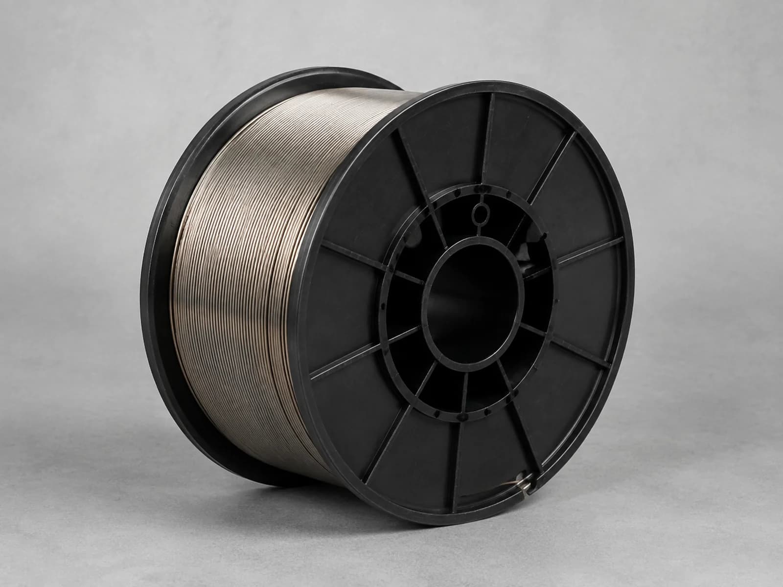 Representative form of a specialty-alloy gas-shielded welding wire spool