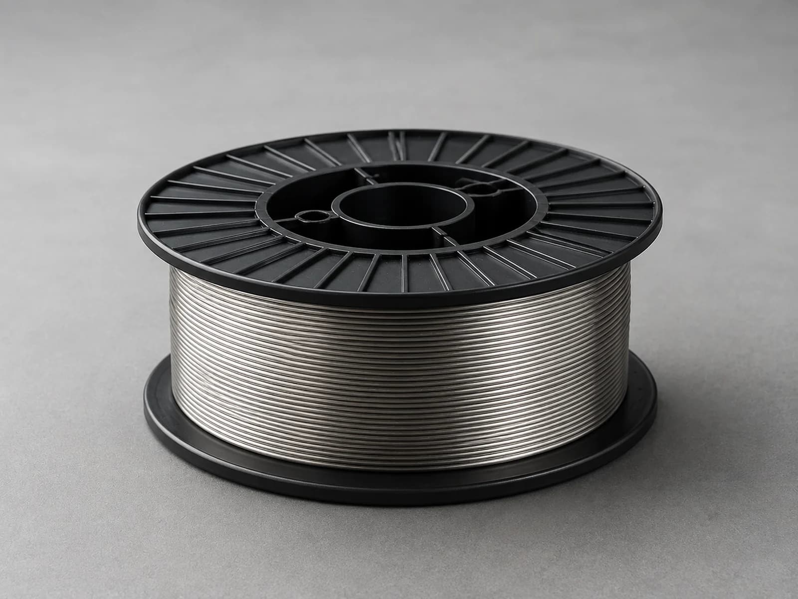 Representative form of a stainless-steel gas-shielded solid welding wire spool