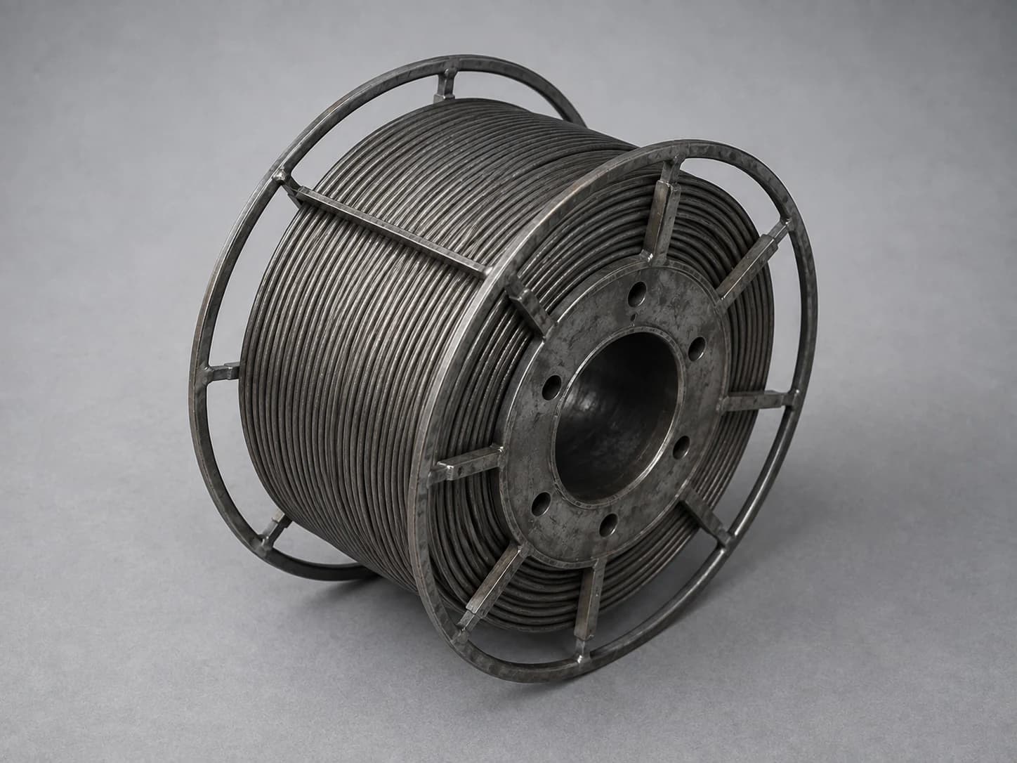 Representative form of a hardfacing flux-cored welding wire spool